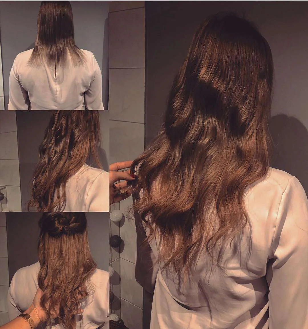 Fine-haired individual showcasing length added with lightweight extensions.