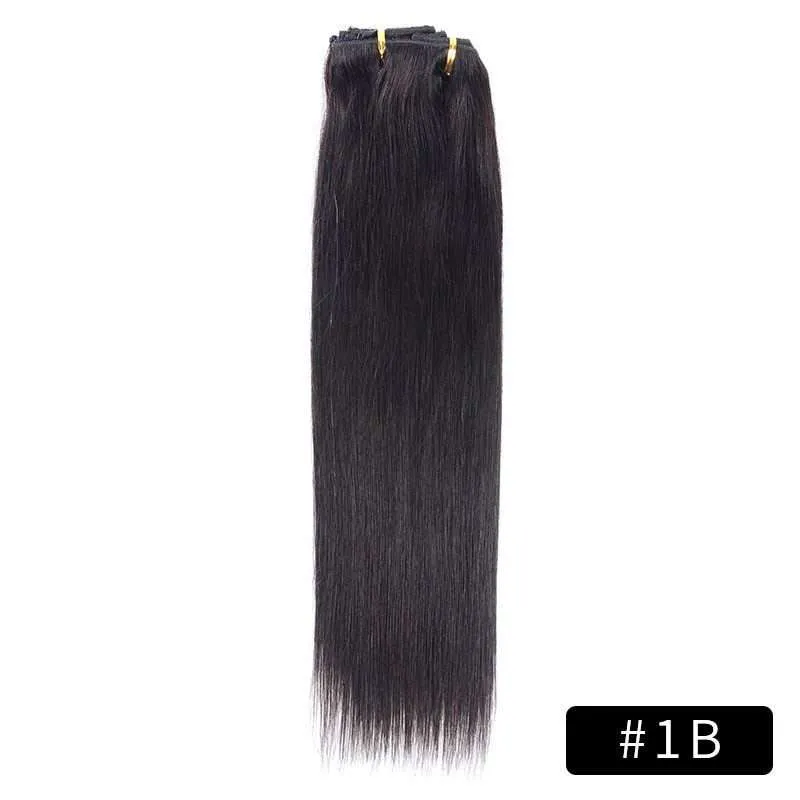 Link Remy Straight Clip In Human Hair Extensions Full Head Set 10Pcs 16 inch 160G 200G 240G