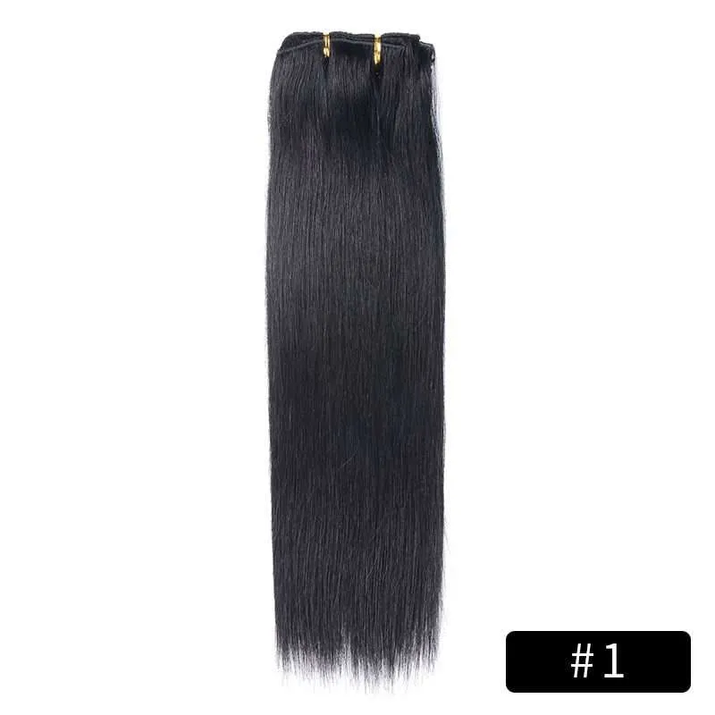 Link Remy Straight Clip In Human Hair Extensions Full Head Set 10Pcs 16 inch 160G 200G 240G