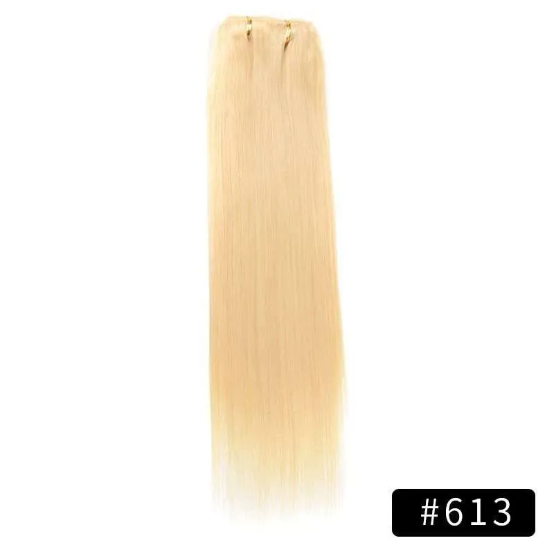 Link Remy Straight Clip In Human Hair Extensions Full Head Set 10Pcs 16 inch 160G 200G 240G