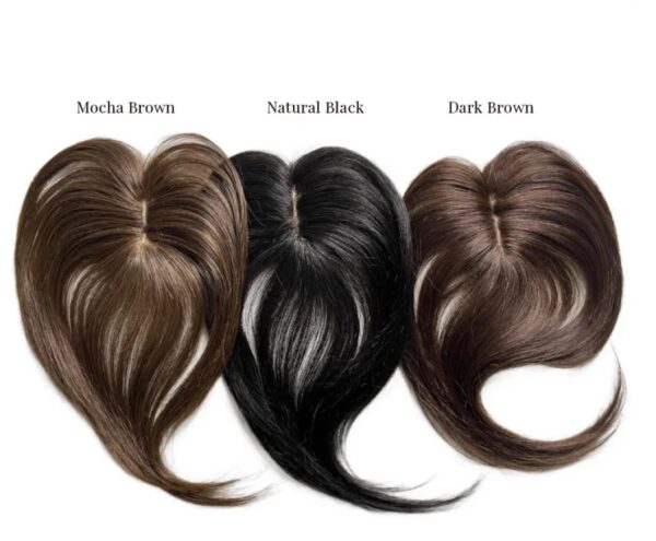 Clip In Fringe Human Hair Curtain Bangs Middle Part - Image 3