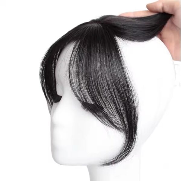 Clip In Fringe Human Hair Curtain Bangs Middle Part - Image 4