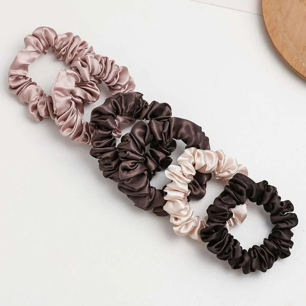 Thin Satin Scrunchies – 6-Pack