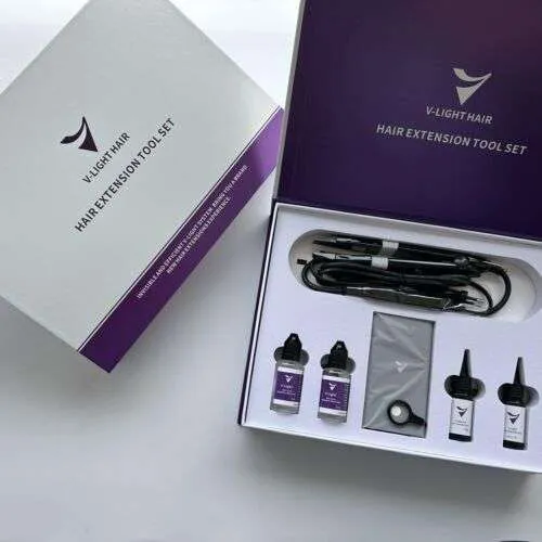 Transparent V Light glue bottles for hair extensions