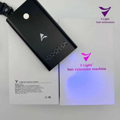 Professional V Light machine for precise hair extension application