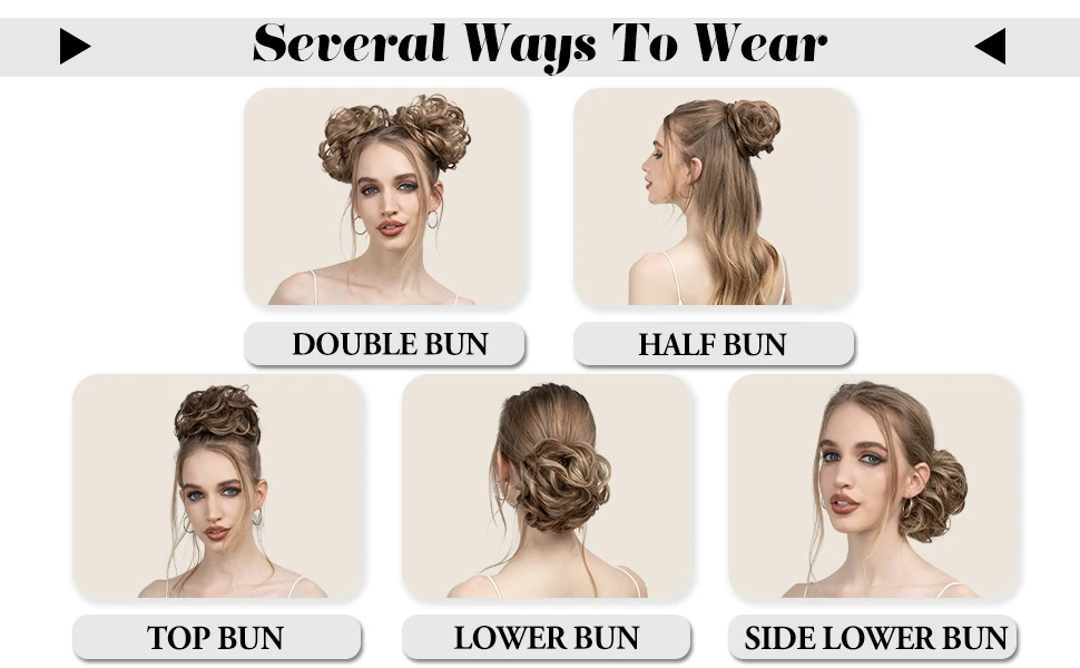 Hair Piece Messy Bun Mixed Blonde
