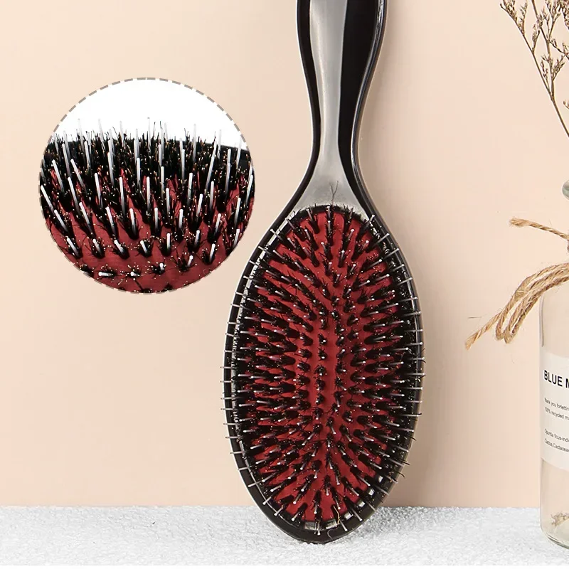 Volumizing Boar Bristle Brush Anti-Static Scalp Massage Brush - Image 3