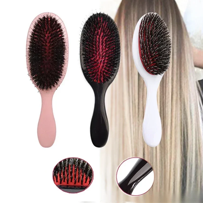 Volumizing Boar Bristle Brush Anti-Static Scalp Massage Brush