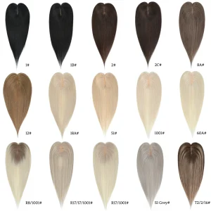 Human Hair Toppers Topper Hair Piece Clip in 7x11 cm 1