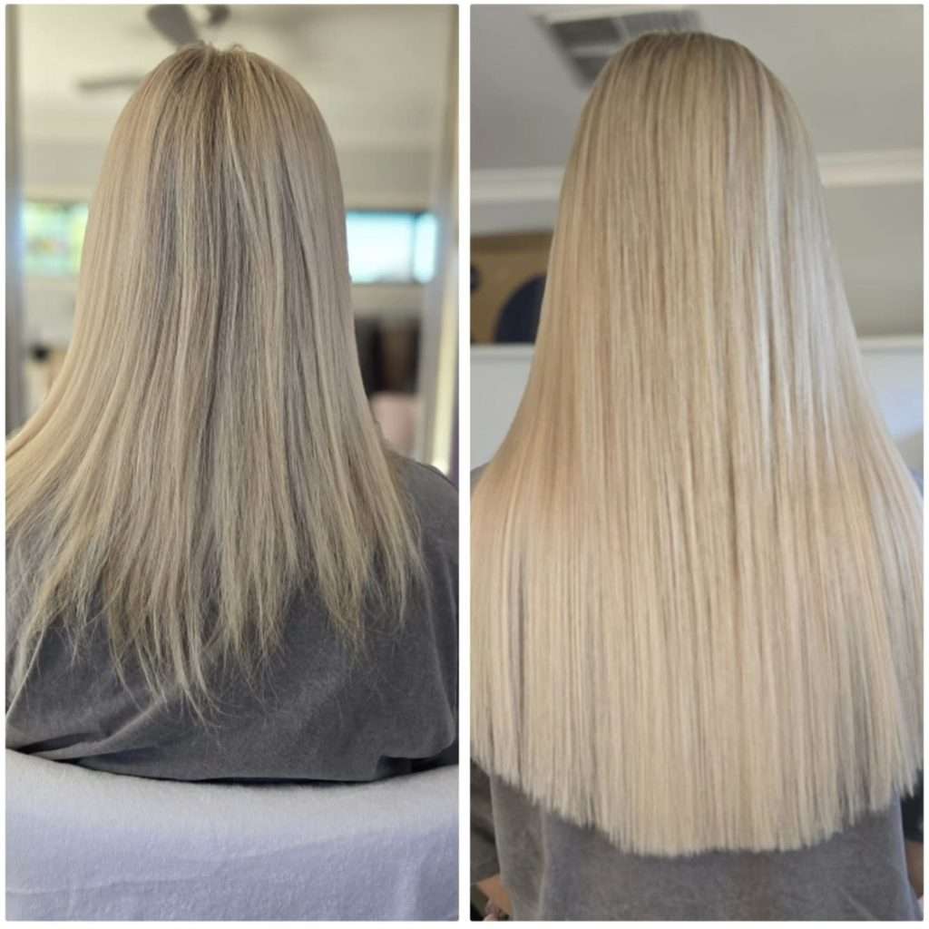 blonde blunt cut hair extensions natural blend