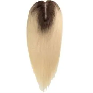 premium hair topper for ladies blonde with root stretch